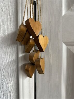 Handcrafted Wooden Heart Wall Hanging - Natural Brown